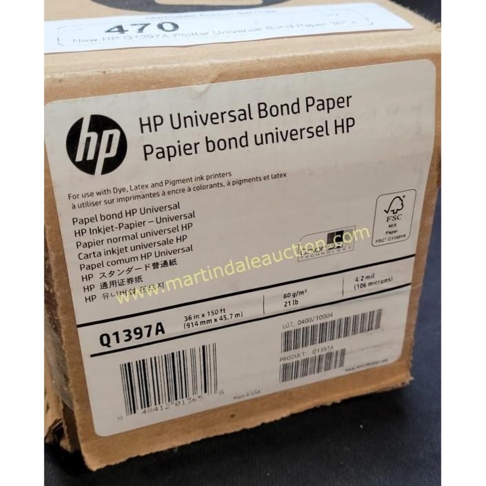 HEWLETT‎ PACKARD HP Q1397A INKJET UNIVERSAL BOND PAPER 36" X 150'